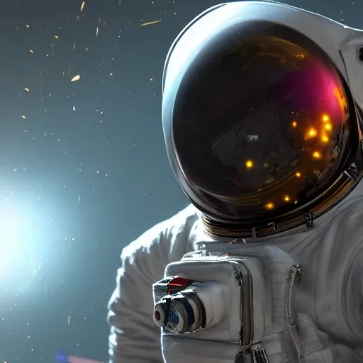 Image similar to astronaut in cyberspace, 8 k, unreal engine, trending on artstation