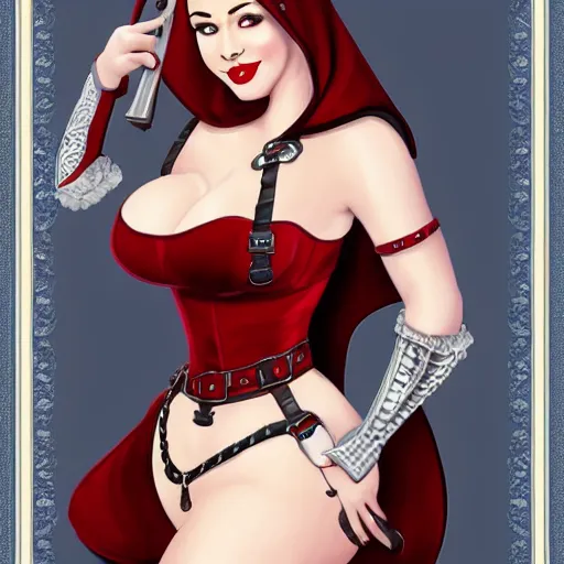 Prompt: medieval pinup girl