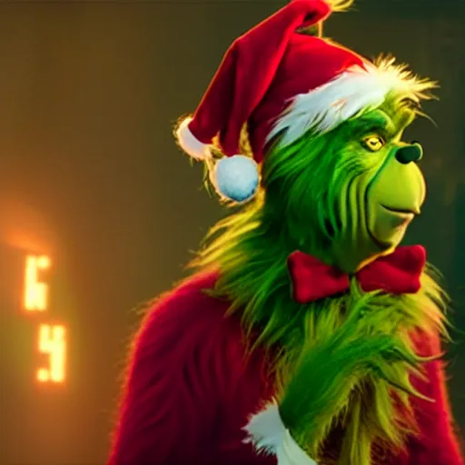 Image similar to The Grinch has the Infinity Gauntlet