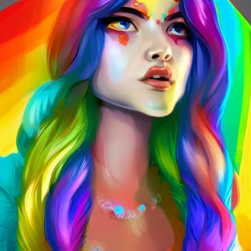 Image similar to rainbow colorful magic goose, trending on artstation, cgsociety, artgerm