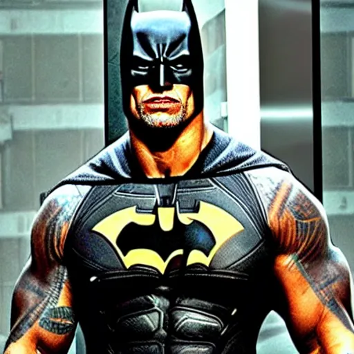 Image similar to Dwayne Johnson as batman