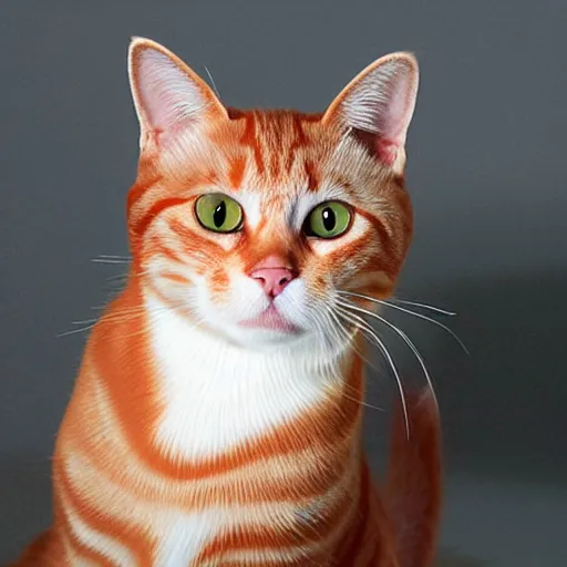 Prompt: red tabby cat with pink nose realistic