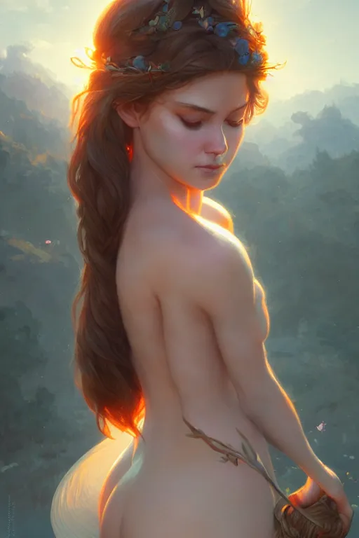 Image similar to goddess of the summer, twilight, highly detailed, digital painting, artstation, concept art, smooth, sharp focus, illustration, unreal engine 5, 8 k, art by artgerm and greg rutkowski and edgar maxence