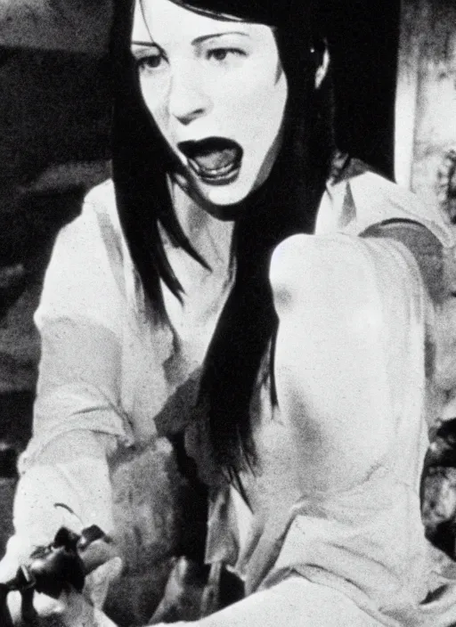 Prompt: film still of tifa lockhart in a horror movie