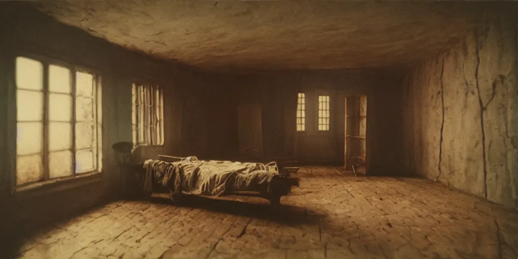 Image similar to detailed medium format photo, polaroid still from tarkovsky movie, ai artist working in his studio, haze, high production value, intricate details, 8 k resolution, hyperrealistic, hdr, photorealistic, high definition, tehnicolor, award - winning photography, masterpiece, amazing colors