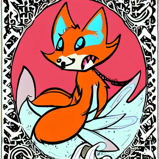 Image similar to Fairy Fox Illustration comic style