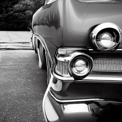 Prompt: a close-up high quality photo of a man about to pump gas into an old Buick, mid day, William Eggleston style