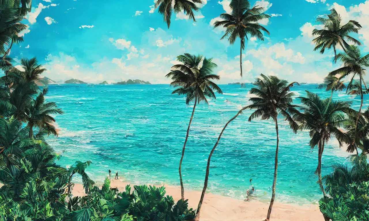 Image similar to paradise beach by alena aenami artworks in 4 k