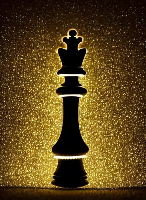 Image similar to queen chess piece photo, crown made of led point lights, pearlescent skin, skin made of led point lights, very detailed, highly detailed background, reflective chessboard, photorealism, sharp focus, photorealism, soft diffuse autumn lights, some sunlight ray, dark room wall, canon 5 d 5 0 mm lens