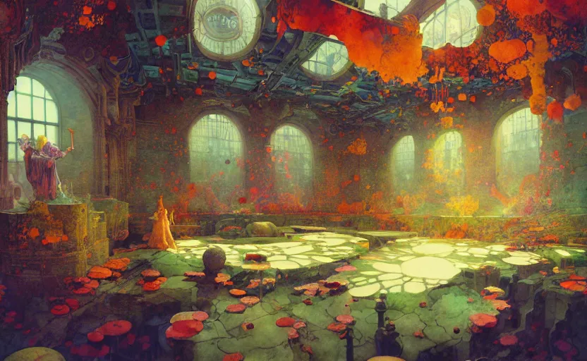 Image similar to alchemy laboratory, fantasy. intricate, amazing composition, colorful watercolor, by ruan jia, by maxfield parrish, by marc simonetti, by hikari shimoda, by robert hubert, by zhang kechun, illustration, gloomy