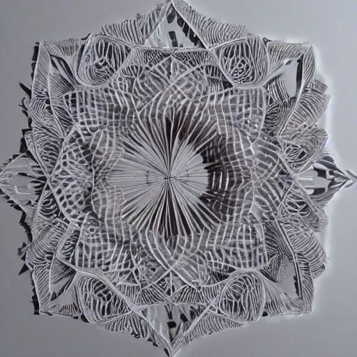 Prompt: intricate folded paper art 🎵,