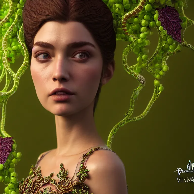 Prompt: princess of vines with a clear skin, ornate 8 k gorgeous intricate detailed octane render