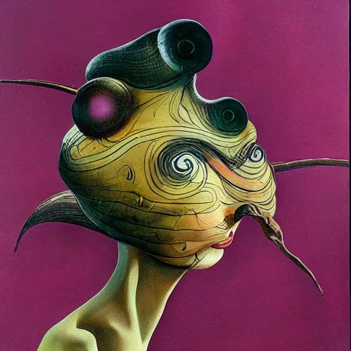 Image similar to snail woman, surrealism, Salvador Dali style