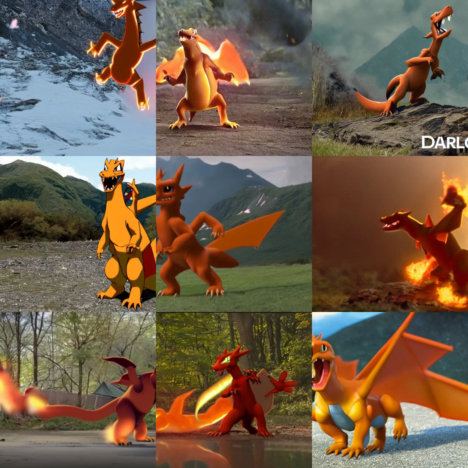 Prompt: charizard in a BBC planet earth documentary