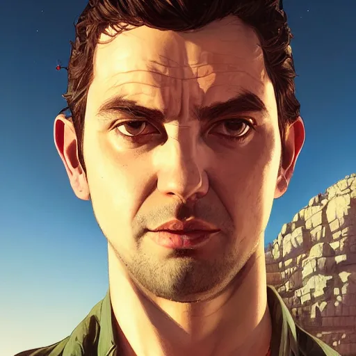 Image similar to highly detailed portrait salvador dalli in gta v, stephen bliss, unreal engine, fantasy art by greg rutkowski, loish, rhads, ferdinand knab, makoto shinkai and lois van baarle, ilya kuvshinov, rossdraws, tom bagshaw, global illumination, radiant light, detailed and intricate environment