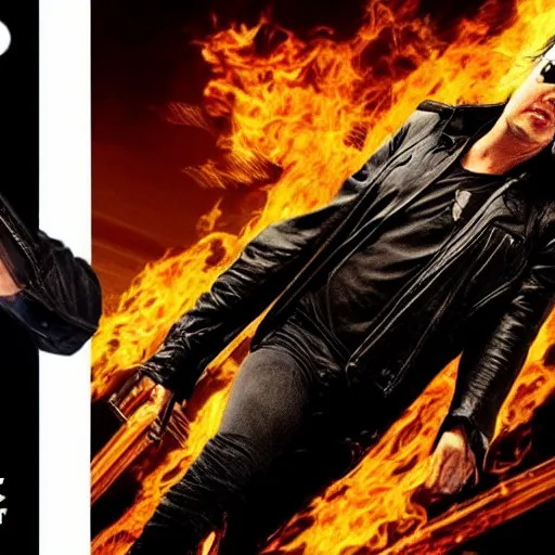 Image similar to Keanu reeves As Ghostrider hyper realistic 4K quality