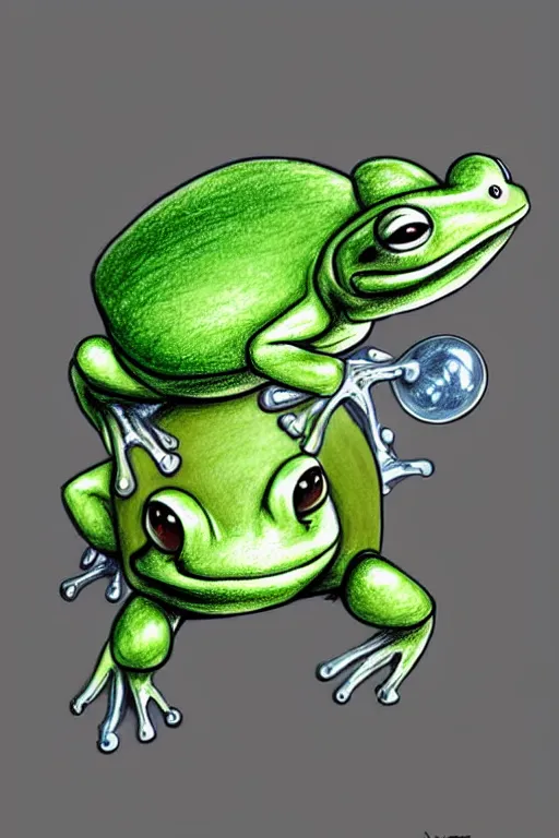 Prompt: beautiful minimalistic drawing with high detail of a frog with a wizard hat riding on a ghost turtle, from dungeons and dragons and art direction by James Cameron ;by artgerm; wayne reynolds art station; cinematic quality character render; ultra high quality model; production quality cinema model; hidden