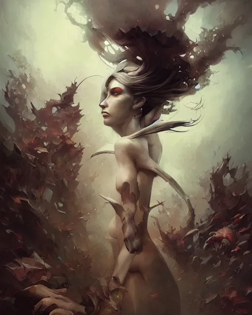 Image similar to conjuring an image from noise, by peter mohrbacher, brooke shaden, and greg rutkowski, intricate, artgerm
