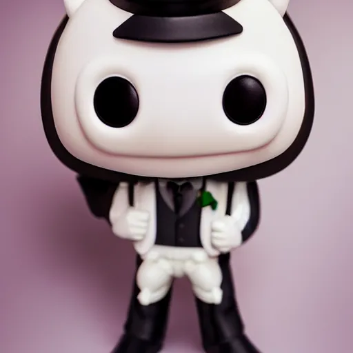 Image similar to a funko pop of a horse wearing a tuxedo, photo studio, professional photo, professional lighting, hdr, trending on artstation