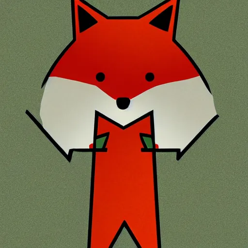 Image similar to a fox holding up a blank sign, digital art