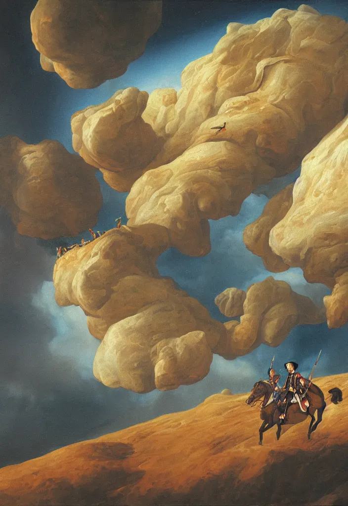 Prompt: Napoleon crossing Olympus Mons, oil painting