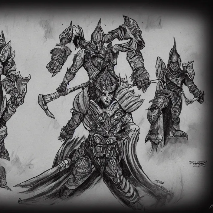 Prompt: Fury on 36 Hlaalu. Drawings artstation inktober concept art