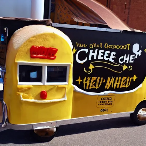 Prompt: cheese on wheels