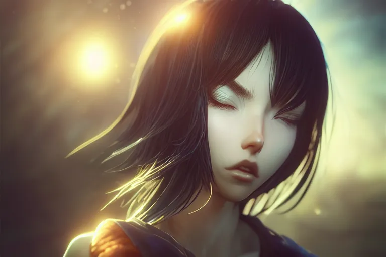 Image similar to a dreaming dreamer, occlusion shadow, specular reflection, rim light, unreal engine, octane render, artgerm, artstation, art by hiroaki samura and jiro matsumoto and yusuke murata, high quality, intricate detailed 8 k, fantasy illustration, extremely beautiful and aesthetic shape of face and body, fish - eye lens