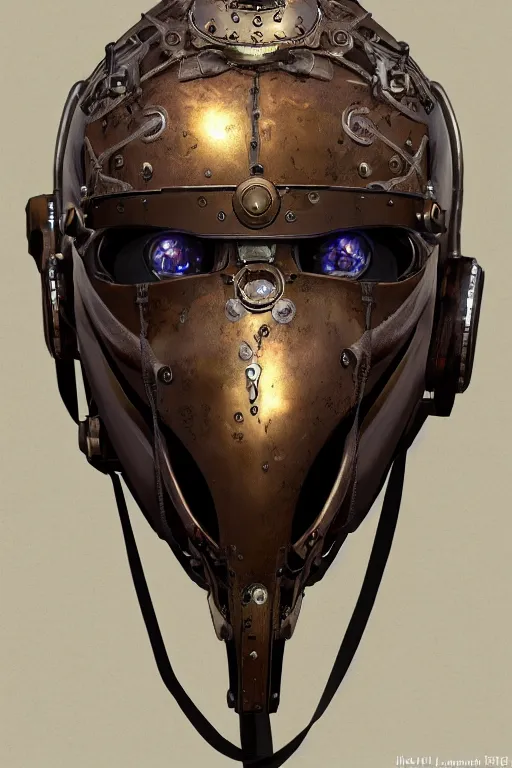 Image similar to steampunk helmet fantasy art mask robot ninja stylized digital illustration sharp focus, elegant intricate digital painting artstation concept art global illumination ray tracing advanced technology chaykin, howard and campion, pascale