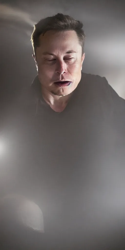 Prompt: elon musk crying in a dark cave, warm lighting, sony 5 0 mm lens