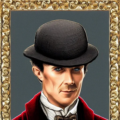 Prompt: sherlock holmes in a deerstalker hat in the style of james c. christensen