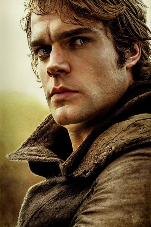 Image similar to candid portrait of henry cavill as luke skywalker by andrew wyeth