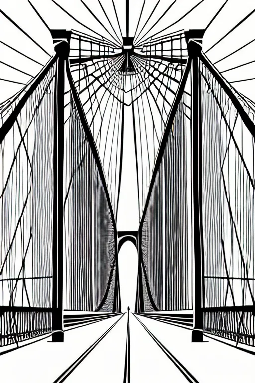 Image similar to minimalist boho style art of colorful new york bridge, illustration, vector art