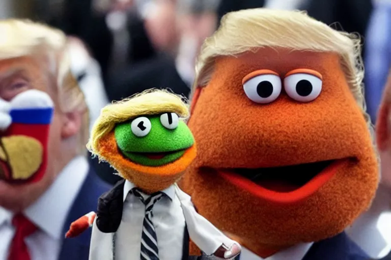 Prompt: donald trump muppet