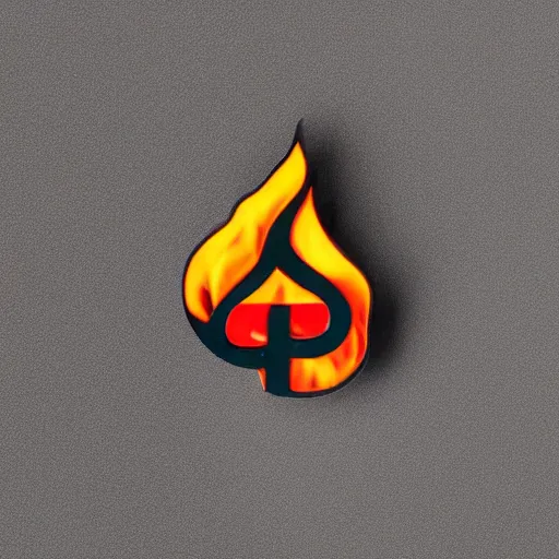 Image similar to a photo of a retro minimalistic clean fire warning enamel pin, studio lighting, behance