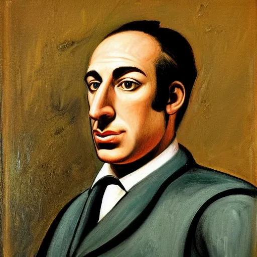 Image similar to Art of a portrait of Saul Goodman, by Giorgio de Chirico