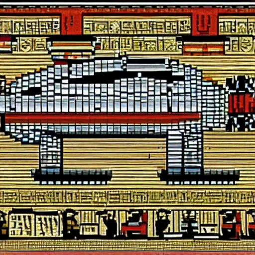 Image similar to pixel art of an ancient egypt spaceship