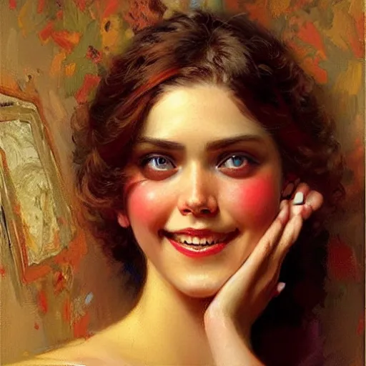 Image similar to overly attached girlfriend meme, painting by gaston bussiere, craig mullins, j. c. leyendecker