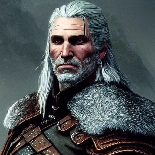 Prompt: portrait of Geralt of Rivia, renaissance painting