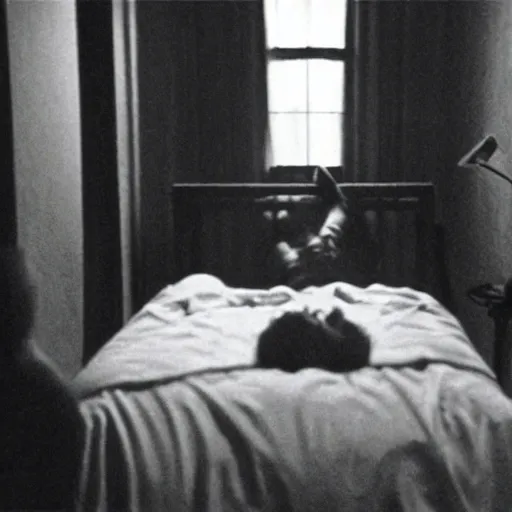 Image similar to movie still of a sleep paralysis, cinematic composition, cinematic light, criterion collection, by edgar allan poe