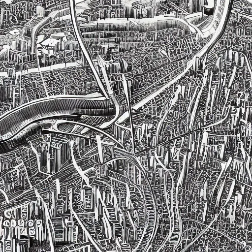 Prompt: a hyper-detailed digital masterpiece of Tokyo by kentaro miura