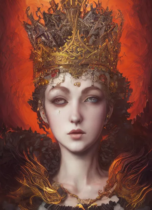 Image similar to queen of hearts, black clover, naturel, hyper detailed, digital art, trending in artstation, cinematic lighting, studio quality, smooth render, unreal engine 5 rendered, octane rendered, art style by klimt and nixeu and ian sprigger and wlop and krenz cushart