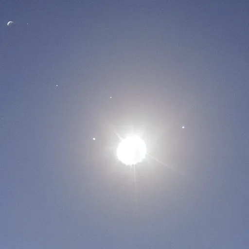 Prompt: photo of the moon exploding in the sky on a clear, cloudless sky, blue sky