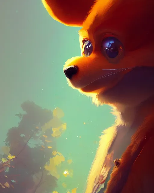 Image similar to a beautiful portrait of an anthropomorphic fursona furry disney character by cory loftis, fenghua zhong, ryohei hase, ismail inceoglu and ruan jia. volumetric light, artstation