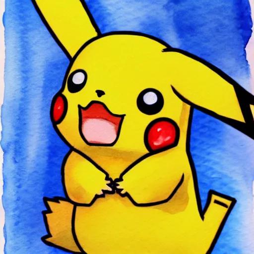 Prompt: Pikachu cosplaying as Umaru-chan, watercolor painting