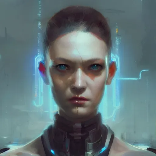 Image similar to A portrait of an android, cyberpunk art, art by greg rutkowski, matte painting, trending on artstation