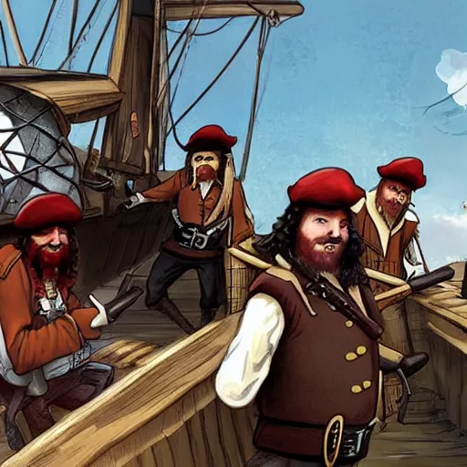 Prompt: potato pirates, pirates that are potatoes