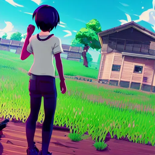 Image similar to omori from the video game omori, in the video game fortnite