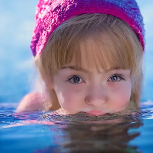 Prompt: portrait of cute girl made of water