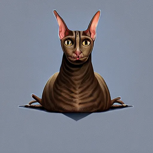 Image similar to sphinx cat, symmetrical, digital art, high quality, illustration, museum, oil painting, sticker,